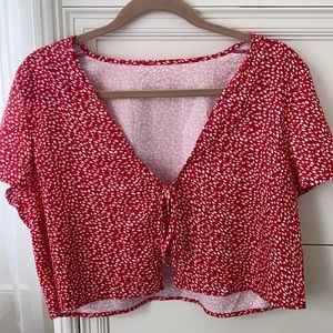 Tie front red crop top